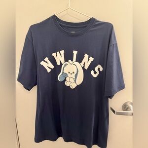 Kpop NewJeans New Jeans NJZ Tokki Rabbit T-Shirt Navy Size L + New Bunny Pen